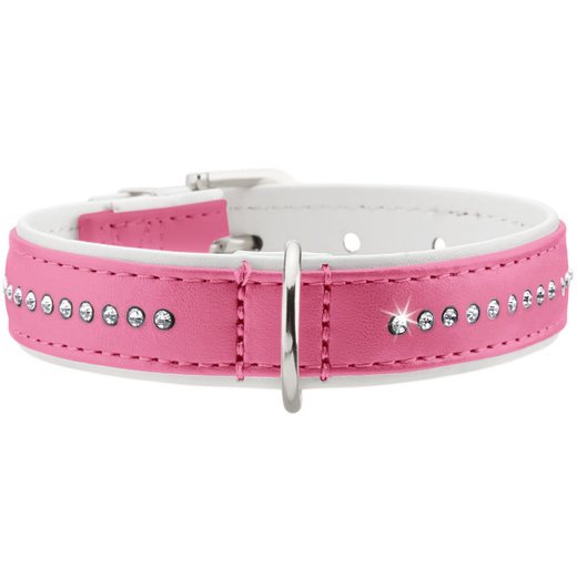 Hunter Halsband Modern Art Luxus Gr. 42: 32,0 - 38,0 cm, Farbe: pink/wei�