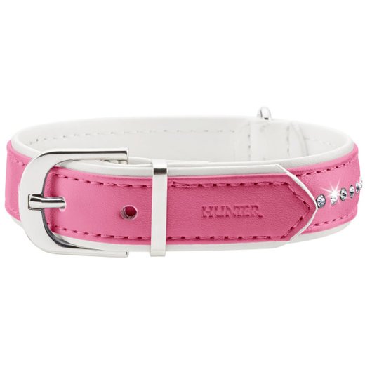 Hunter Halsband Modern Art Luxus Gr. 42: 32,0 - 38,0 cm, Farbe: pink/wei�