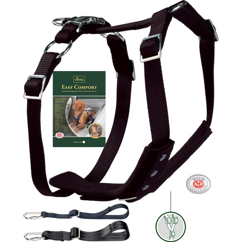 Hunter Autosicherheitsgeschirr Easy Comfort Gr. M: 50 - 65 cm, Farbe: schwarz