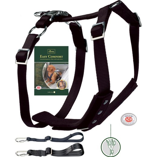 Hunter Autosicherheitsgeschirr Easy Comfort Gr. L: 60 - 75 cm, Farbe: schwarz