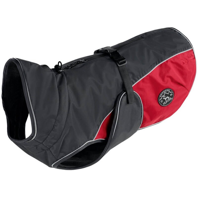 Hunter Hundemantel Uppsala Cozy - anthrazit/rot - Gr.65