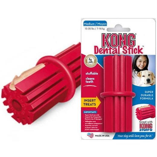 KONG Dental Stick Medium, 9,0 cm, rot