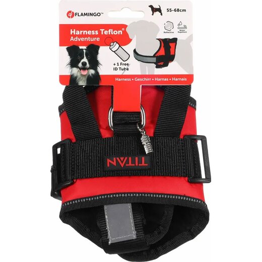 Hundegeschirr Titan Rot - L | A:38-44cm B:65-77cm C:14cm x 40mm