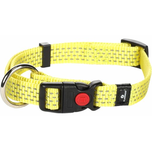 Halsband Len Fluo gelb - L: B25mm x L45-65cm