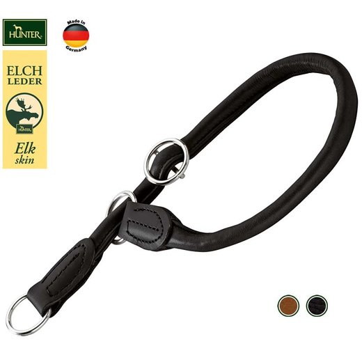 Hunter Hundehalsband Round & Soft Elchleder