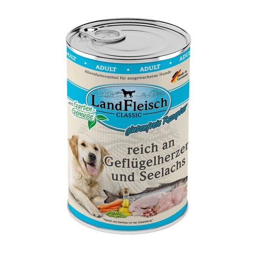 Landfleisch Dog Pur Geflgelherzen & Seelachs - 400g