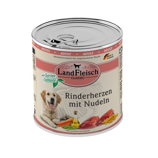 Landfleisch Dog Pur Rinderherz & Nudeln - 800 g