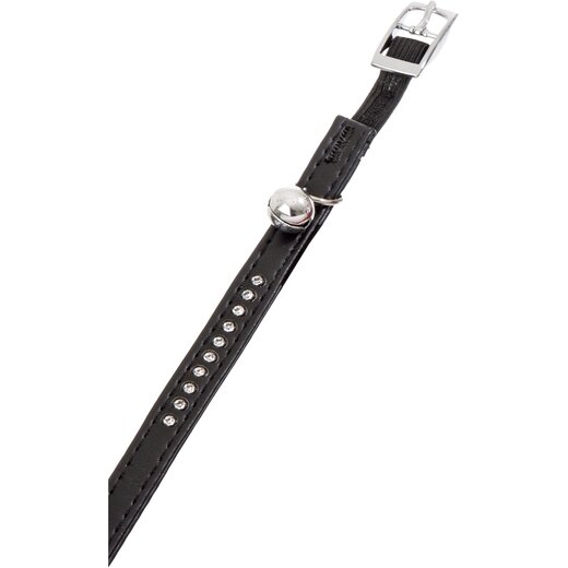 gepolstertes Katzenhalsband Monte Carlo mit Strass - schwarz