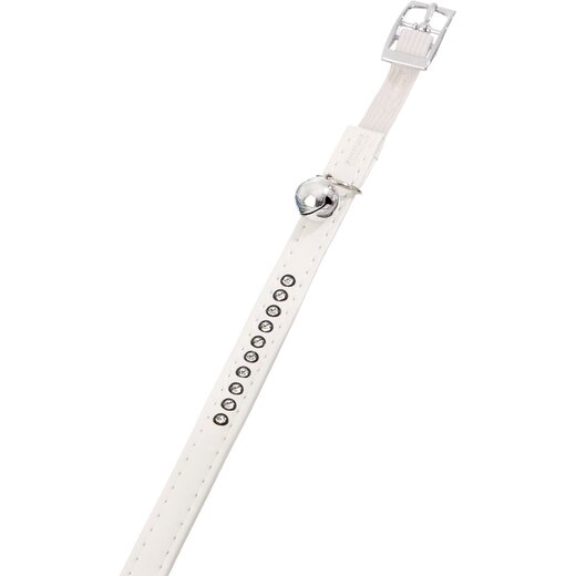gepolstertes Katzenhalsband Monte Carlo mit Strass - weiss