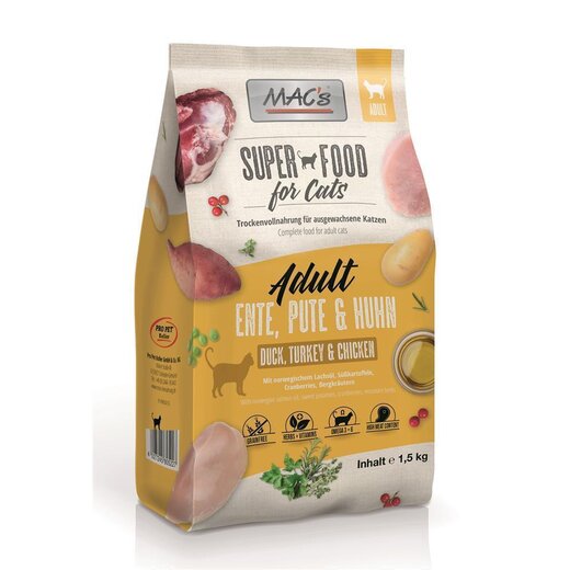 MACs Cat Adult Ente, Pute & Huhn - Sparpaket 2 x 7 kg