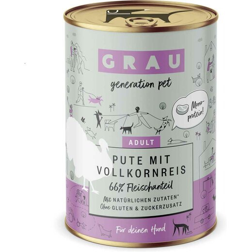 Grau Hund Pute mit Vollkornreis