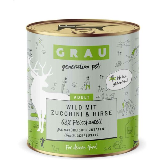 Grau Hund Wild mit Zucchini & Hirse