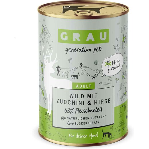 Grau Hund Wild mit Zucchini & Hirse 400 g