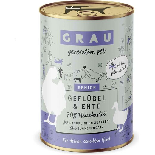 Grau Hund Geflügel & Ente (Senior)
