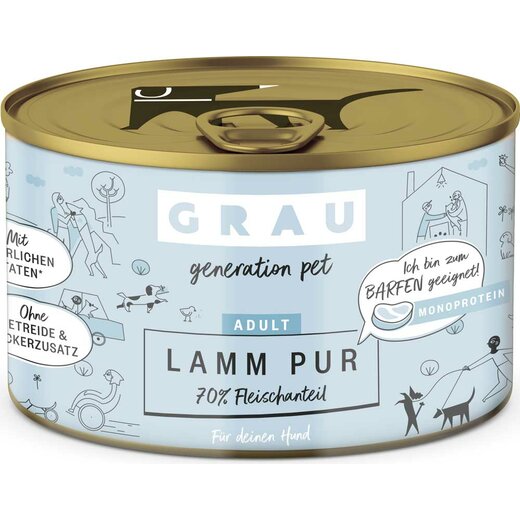 Grau Adult Lamm Pur