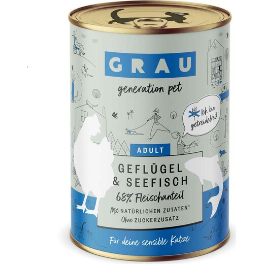 Grau Katzenfutter Geflgel & Seefisch