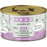 Grau Katzenfutter Huhn & Putenherzen