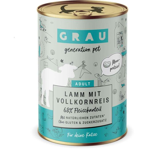 Grau Katzenfutter Lamm mit Vollkornreis 400 g