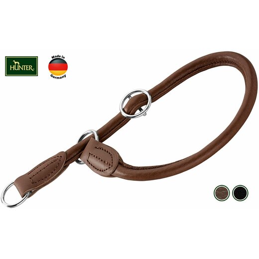 Hunter Hundehalsband R&S Rindnappaleder 45/10 - schwarz