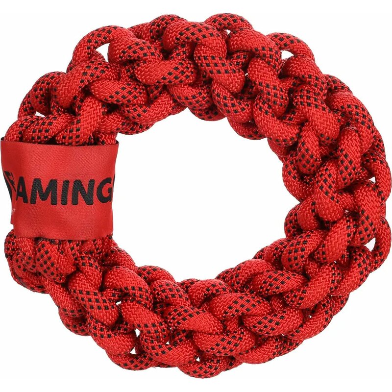 Flamingo Hundespielzeug Vokas Seil Ring Rot/Schwarz � 20cm
