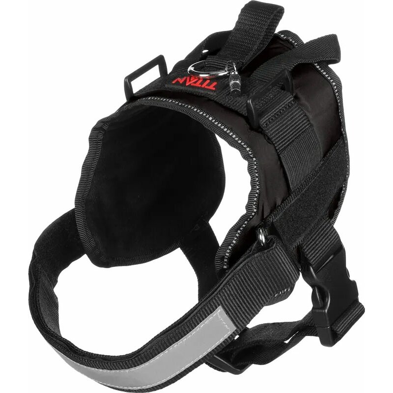 Hundegeschirr Titan Schwarz S | A:20-22cm B:44-50cm C:13cm x 25mm