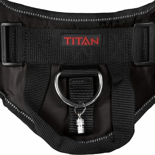 Hundegeschirr Titan Schwarz L | A:38-44cm B:65-77cm C:14cm x 40mm