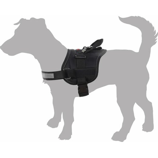 Hundegeschirr Titan Schwarz L | A:38-44cm B:65-77cm C:14cm x 40mm