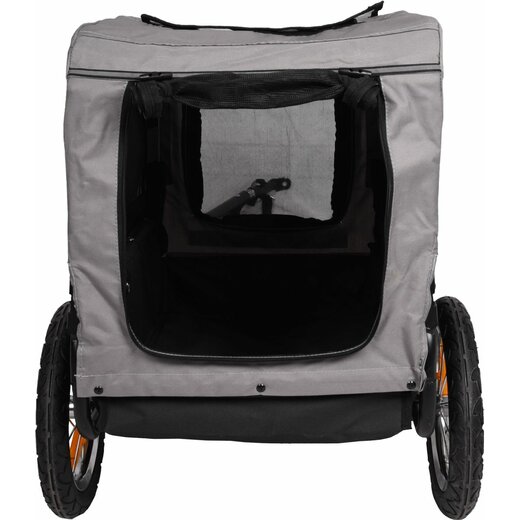 Fahrradanhnger Romero fr kleine Hunde bis 20kg (ebike geeignet) grau/schwarz