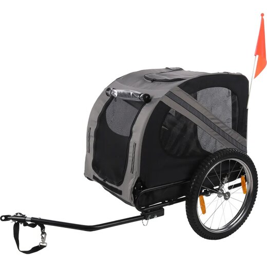 B-Ware E-Bike Hunde-Fahrradanhnger Remco gefedert, bis 45 kg grau