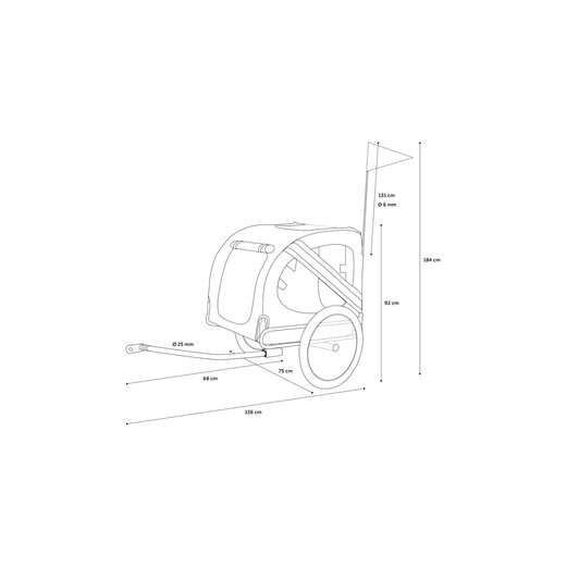 B-Ware E-Bike Hunde-Fahrradanhnger Remco gefedert, bis 45 kg grau