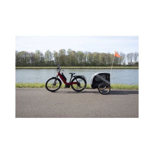 B-Ware E-Bike Hunde-Fahrradanhnger Remco gefedert, bis 45 kg grau