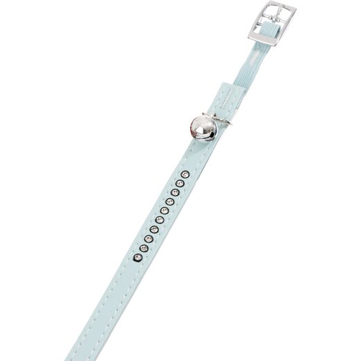 gepolstertes Katzenhalsband Monte Carlo mit Strass - hellblau