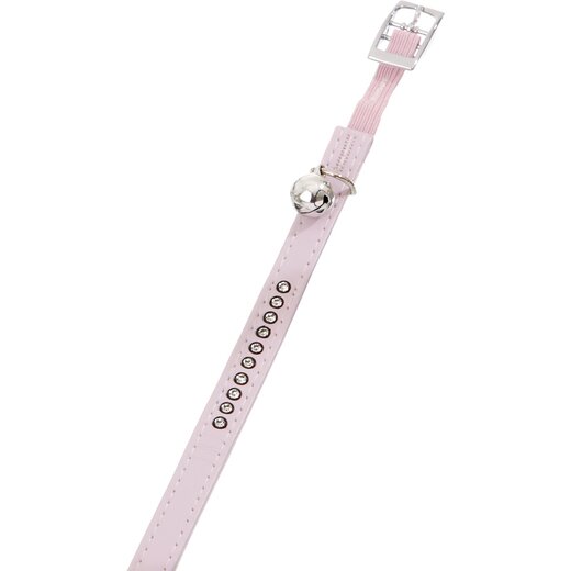 gepolstertes Katzenhalsband Monte Carlo mit Strass - hellrosa