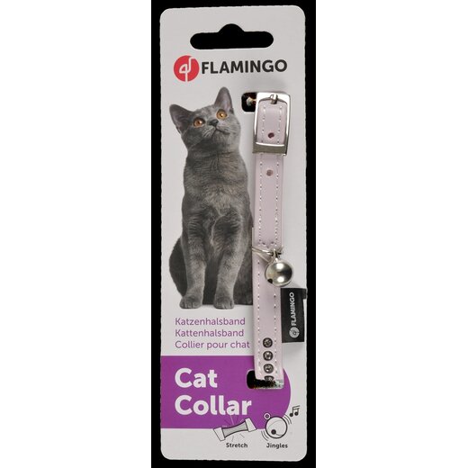 gepolstertes Katzenhalsband Monte Carlo mit Strass - hellrosa