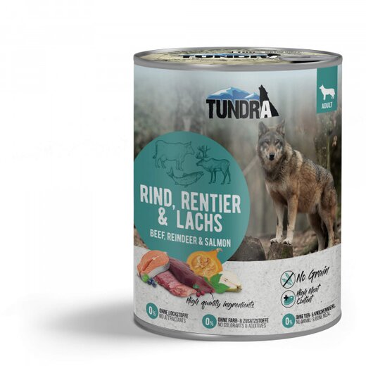 Tundra Hunde-Nassfutter Rind, Rentier & Lachs