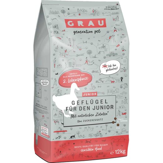 Grau Junior Geflügel 12 kg (Verpackung beschädigt)