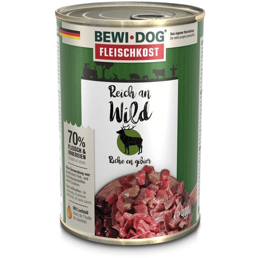 BEWI DOG fleischkost reich an Wild