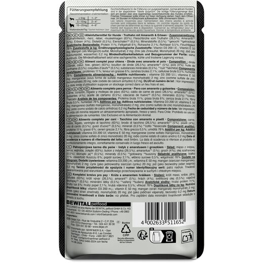 Belcando Truthahn mit Amaranth & Erbsen - 125 g
