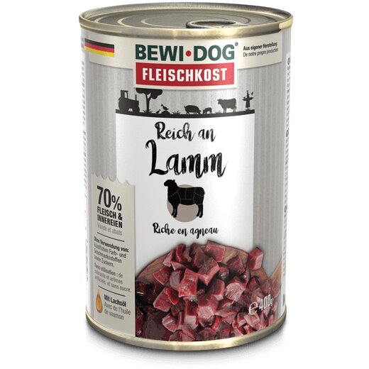 BEWI DOG fleischkost reich an Lamm