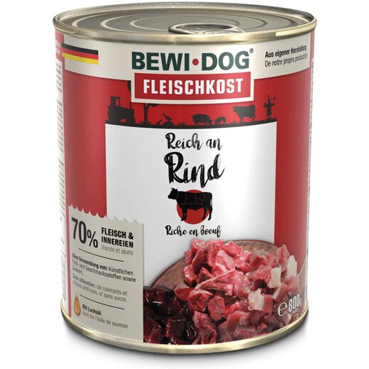 BEWI DOG fleischkost reich an Rind