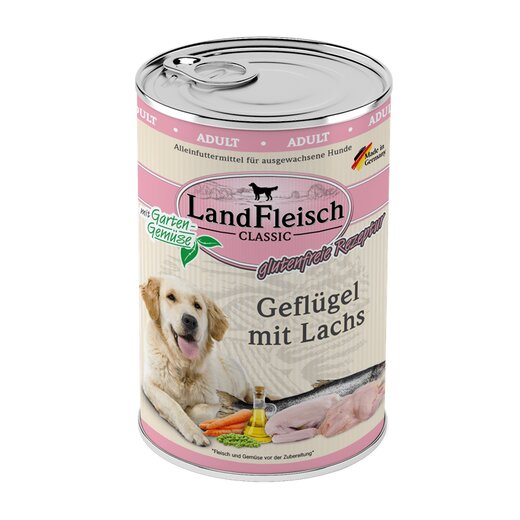 Landfleisch Dog Pur Geflügel & Lachsfilet